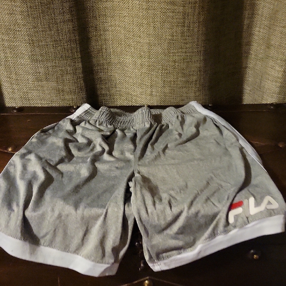 Fila Gray Athletic Shorts with Elastic Waistband